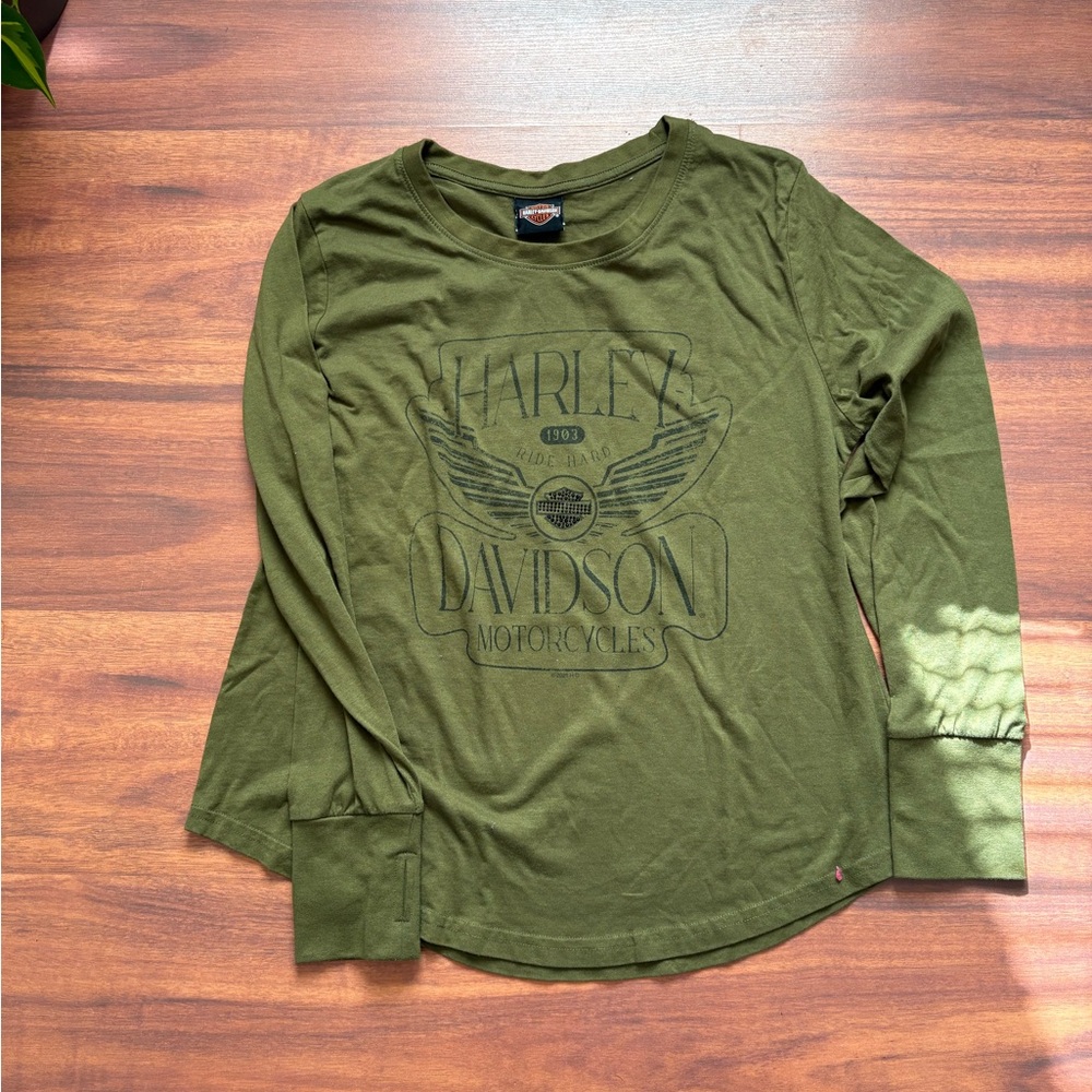 Harley-Davidson Olive Green Long Sleeve Shirt